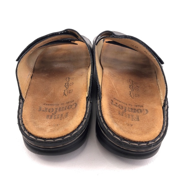 Finn Comfort Andros Black Leather Slide Sandals main image 4